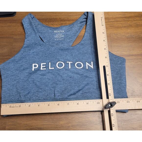 πͺ Peloton Strappy Sports Bra β Womenβs M β Heather Teal Blue β EUC (No Pads) - Picture 5 of 7